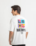 Men's Oversized Back Print T-Shirt - Mexico White