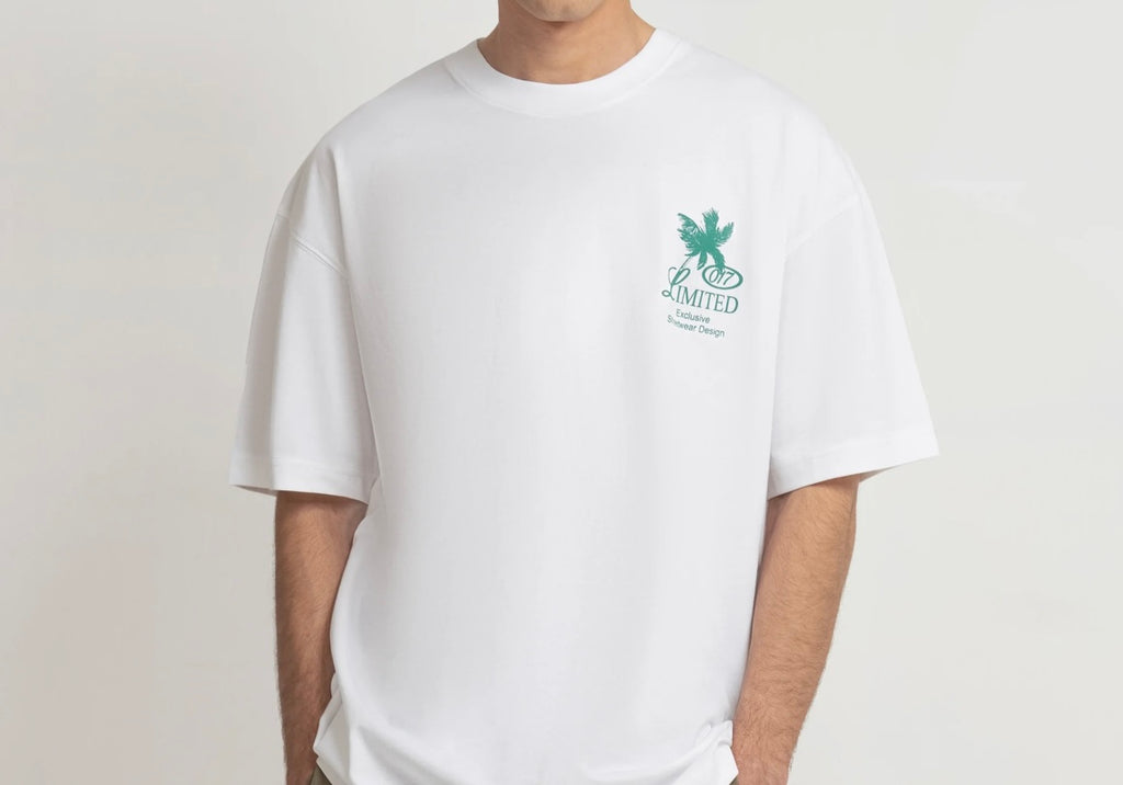 Men's Oversized Back Print T-Shirt - Private League White