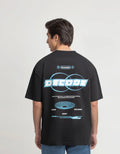 Men's Oversized Back Print T-Shirt - Decode Black
