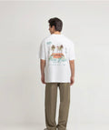 Men's Oversized Back Print T-Shirt - Private League White